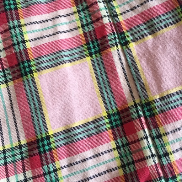 DANGERFIELD 18 plus size womens pleated plaid mini skirt pink green tartan curvy - Picture 15 of 16